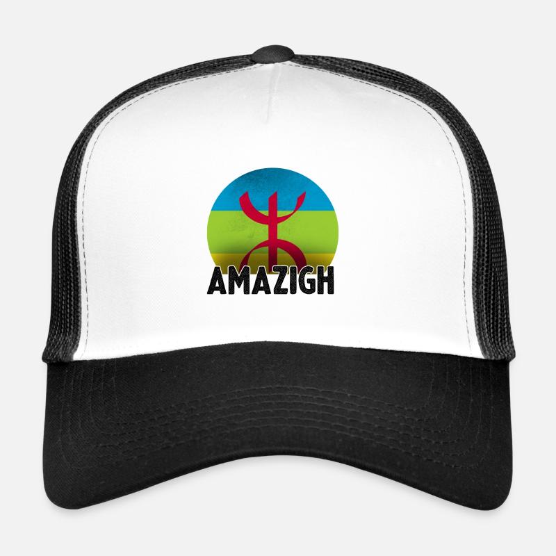Amazigh - Casquette trucker  - blanc/noir
