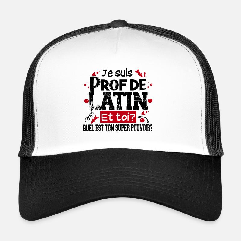Prof Professeur Latin Métier Citations Noël Casquette trucker 