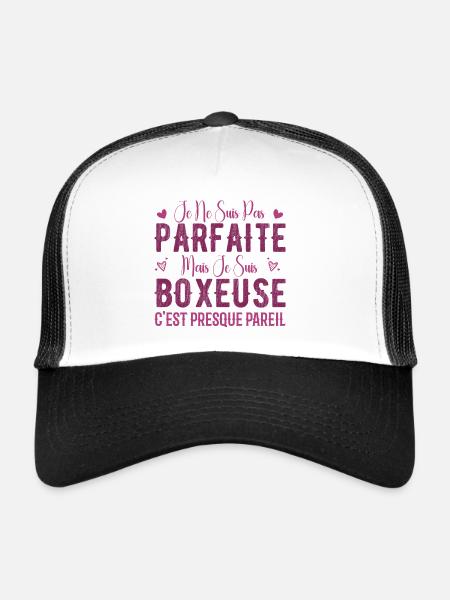 Not Perfect But I'm a Boxer - Boxer Gift - Trucker Cap - white/black - Front