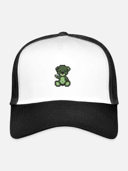 Pixel Bear Zombie - Casquette trucker  - blanc/noir - Devant