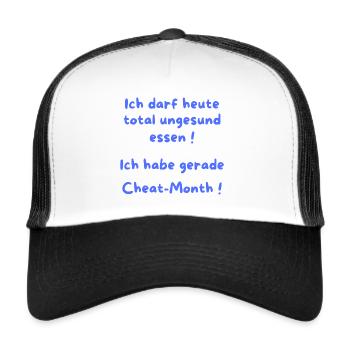 Je viens de vivre le mois de la triche - Casquette trucker  - blanc/noir - Devant