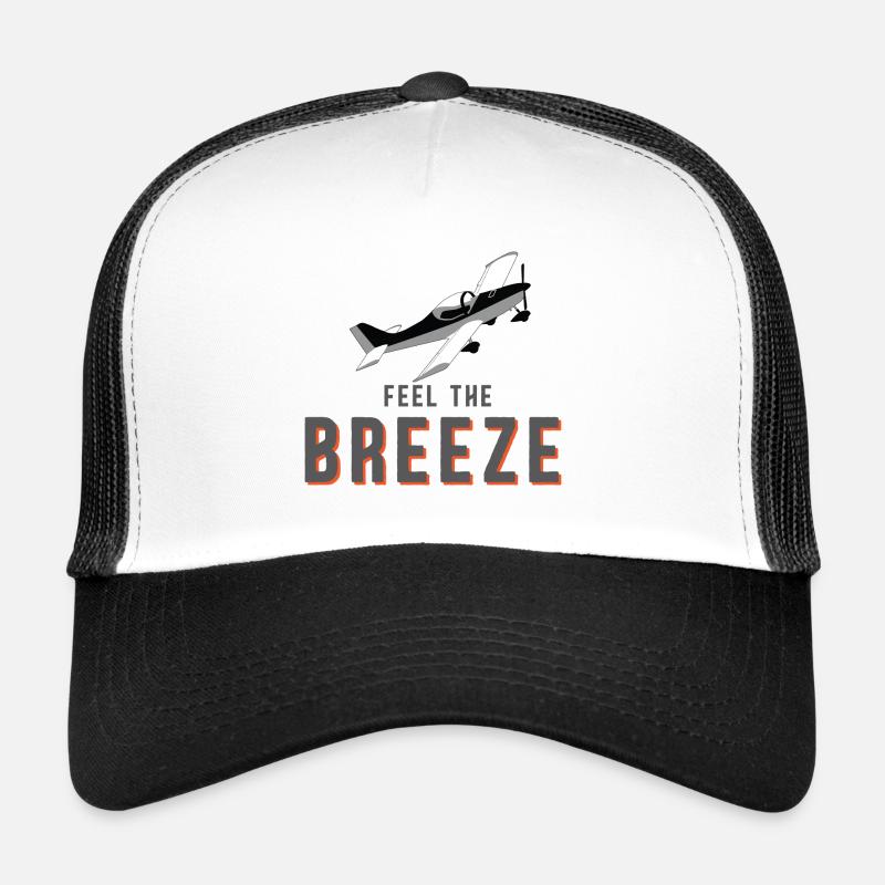 Ultraleichtflieger Pilot „Feel the Breeze“ - Trucker Cap - Weiß/Schwarz