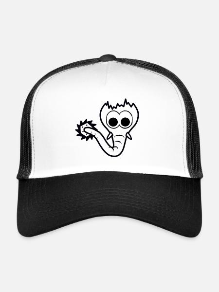 The funny bizarre imaginative Sägofant - Trucker Cap - white/black - Front