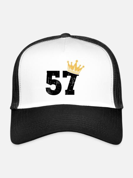 57 Crown 57th Birthday 57 years old - Trucker Cap - white/black - Front