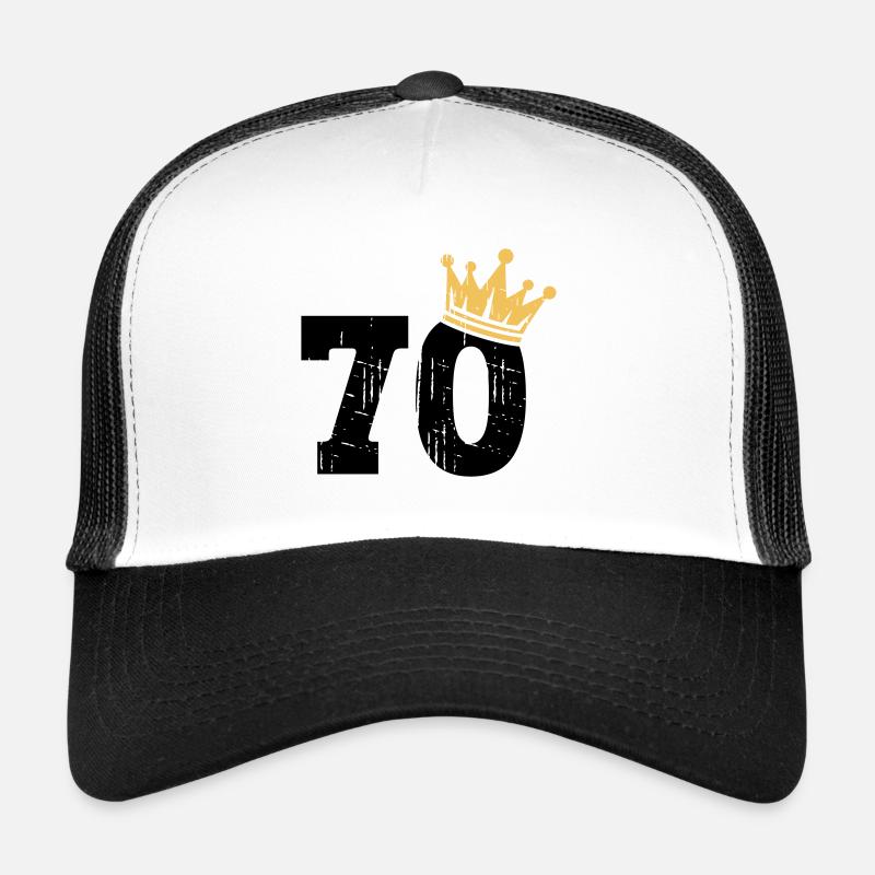 70 Couronne 70e anniversaire 70 ans - Casquette trucker  - blanc/noir