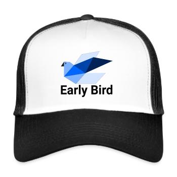 Early Bird blau - Trucker Cap - Weiß/Schwarz - Vorne