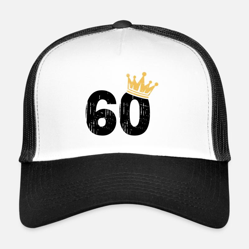 60 Krone 60. Geburtstag 60 Jahre - Trucker Cap - Weiß/Schwarz