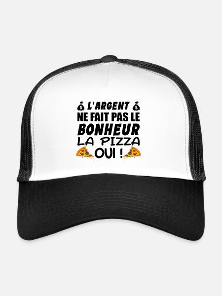 L argent Ne Fait Pas Le Bonheur La Pizza Oui - Casquette trucker  - blanc/noir - Devant