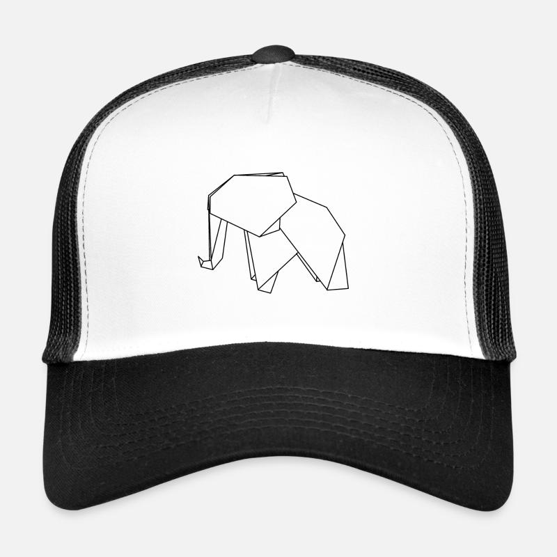Origami Elephant - Trucker Cap - white/black