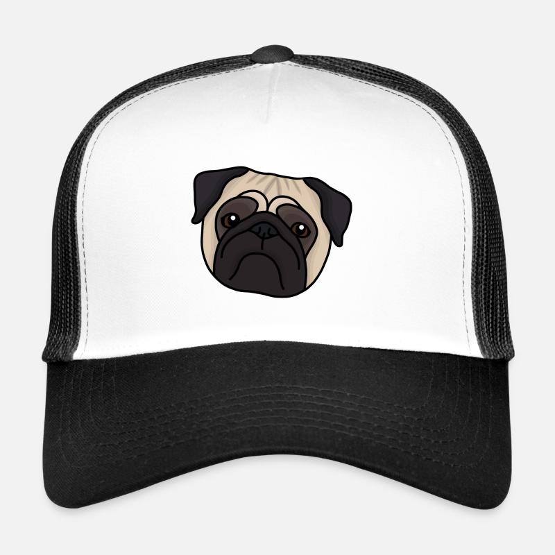 pug - Trucker Cap - white/black