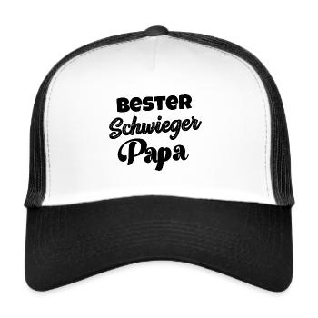 Bester Schwiegerpapa Schwiegervater in spe Heirat - Trucker Cap - Weiß/Schwarz - Vorne