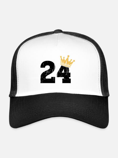 24 Crown 24e anniversaire 24 ans - Casquette trucker  - blanc/noir - Devant