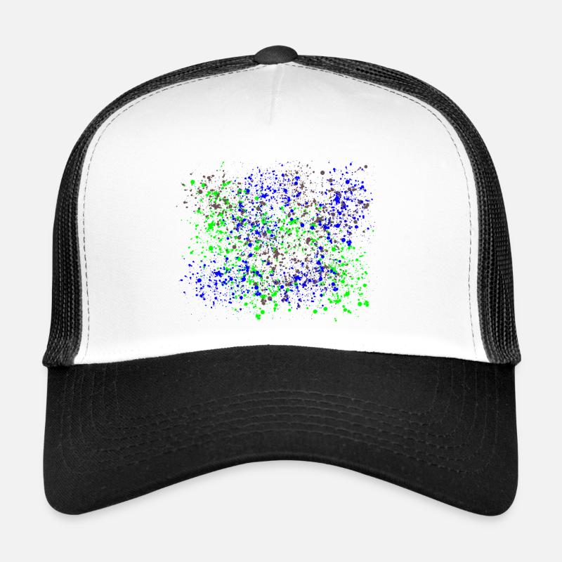Éclaboussures de peinture - éclaboussures colorées - confettis 2 - Casquette trucker  - blanc/noir