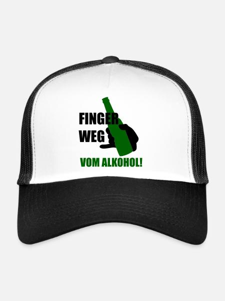 Stay away from alcohol - Trucker Cap - white/black - Front