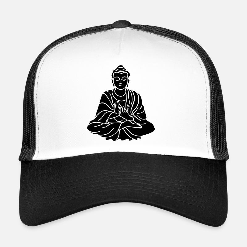 buddha_1 - Trucker Cap - Weiß/Schwarz