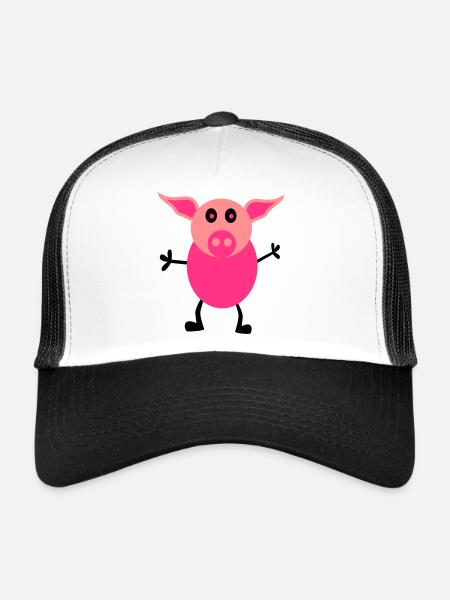 porcs mâles - Casquette trucker  - blanc/noir - Devant