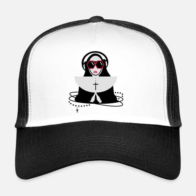 La religieuse avec des lunettes et un casque Casquette trucker 