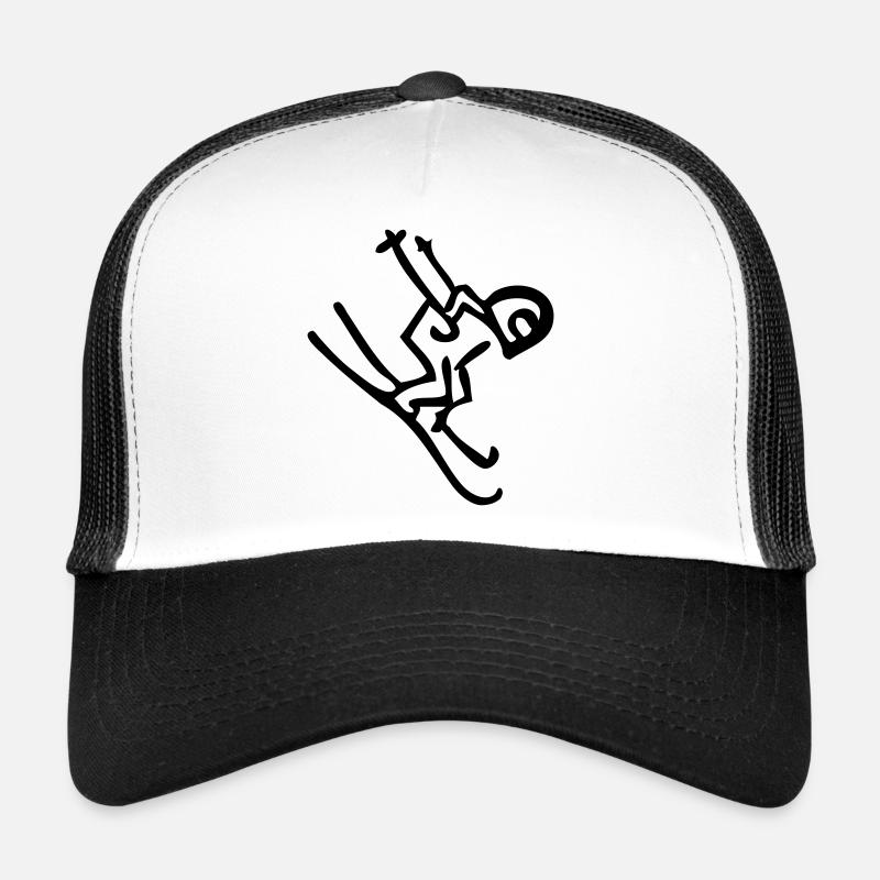skifahrer ski skiing skier - Trucker Cap - Weiß/Schwarz