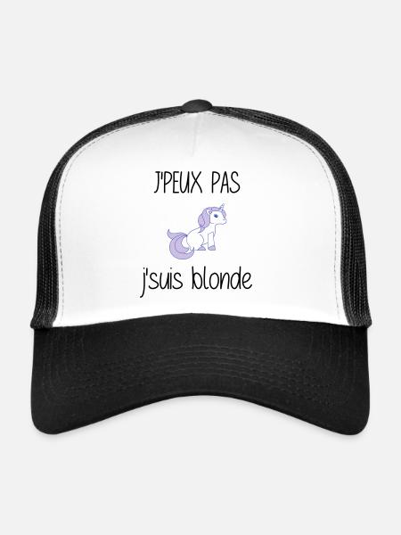 j'peux pas j'suis blonde - Casquette trucker  - blanc/noir