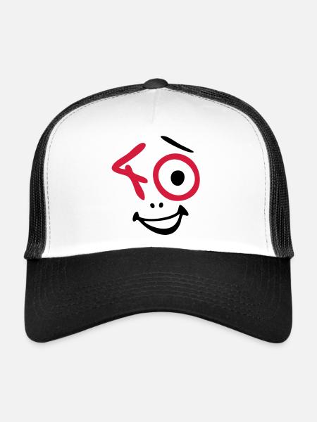 Wow, 40 ans! - Casquette trucker  - blanc/noir - Devant