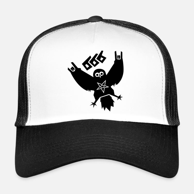 Black Metal Eule - Trucker Cap - Weiß/Schwarz