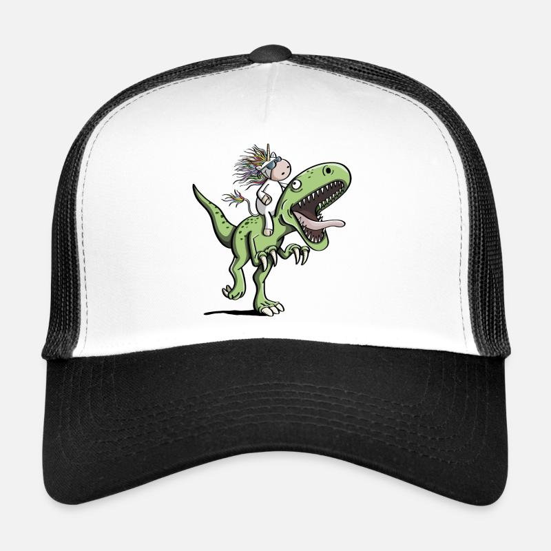 Einhorn reitet einen T-Rex Dinosaurier - Comic Trucker Cap