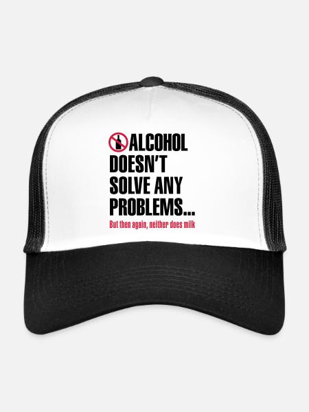 L'alcool ne résout pas les problèmes ... Mais - Casquette trucker  - blanc/noir - Devant
