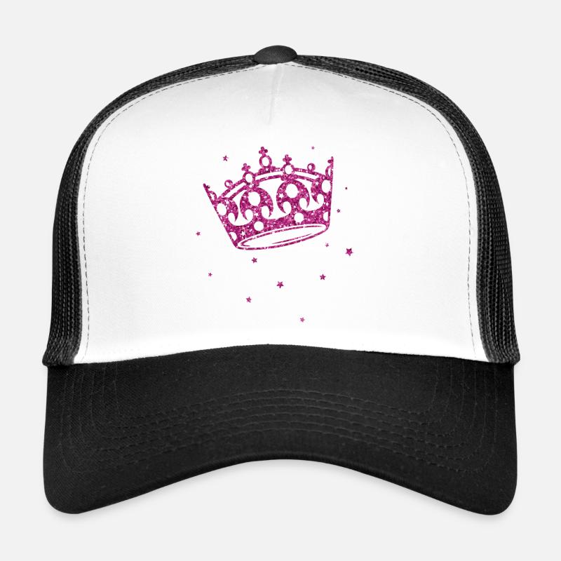 Prinzessinnen Krone mit Glitter - Trucker Cap - Weiß/Schwarz