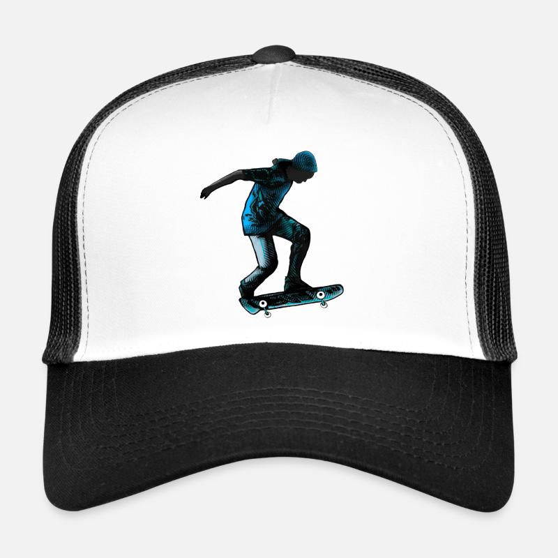 Skater in Blue - Trucker Cap - white/black