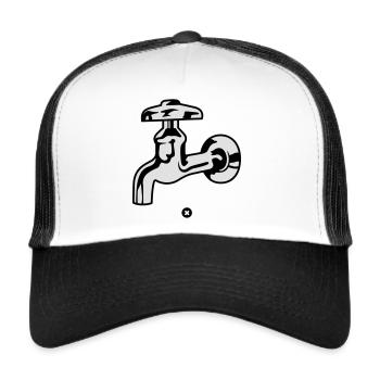What a pretty robin faucet! - Trucker Cap - white/black - Front