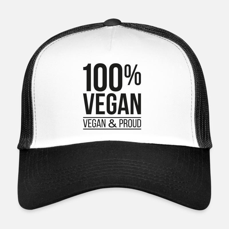 100% Vegan - Trucker Cap - white/black