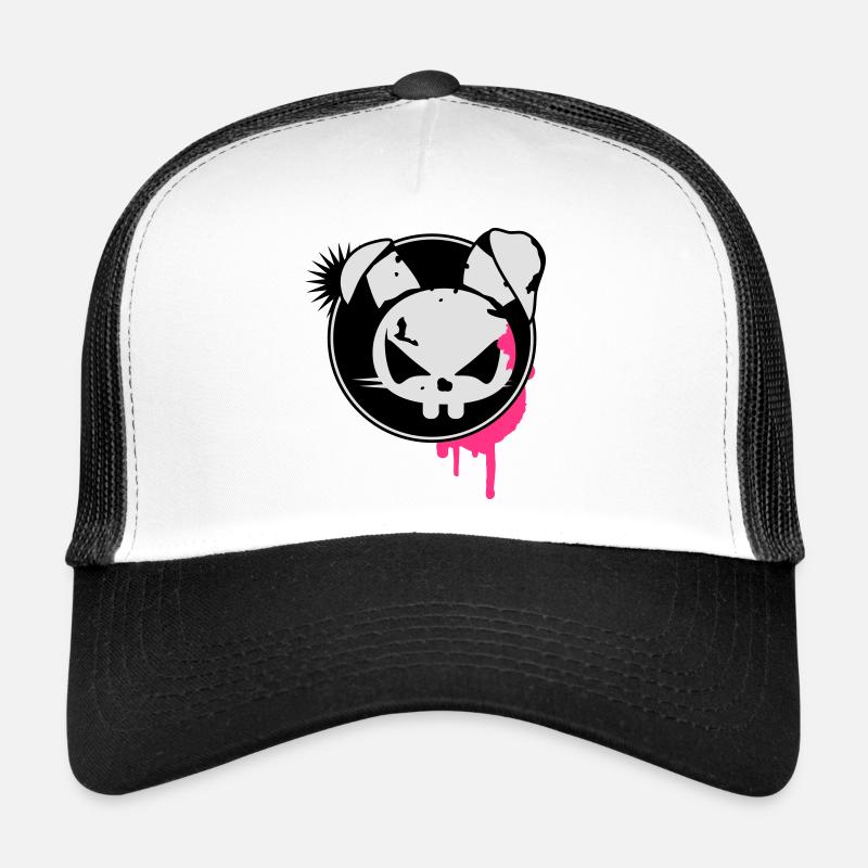 Grunge Sticker mit Hasen Kopf Trucker Cap
