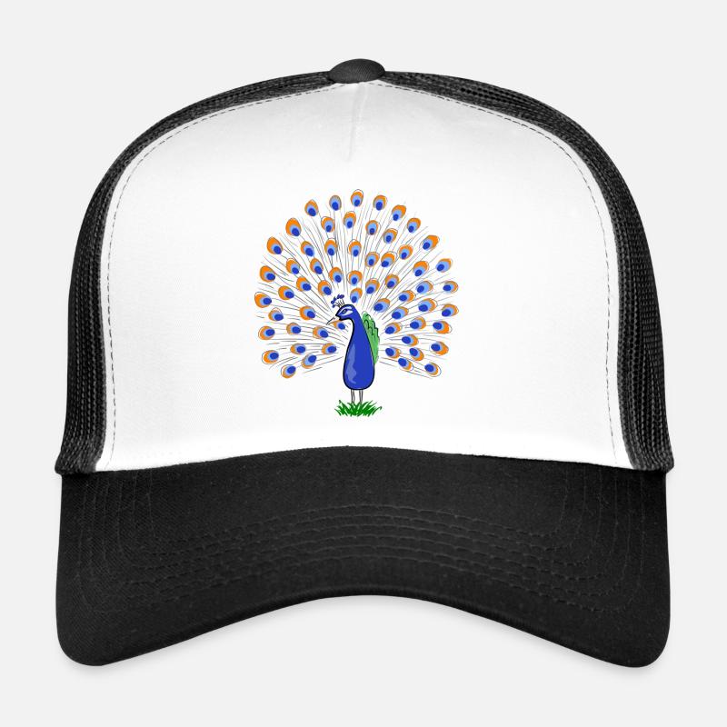 Colorful peacock feather illustration Trucker Cap