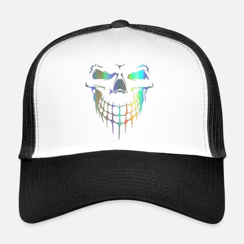 Totenkopf - Trucker Cap - Weiß/Schwarz