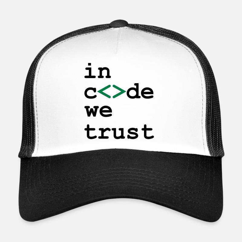 [ In code we trust ] - Casquette trucker  - blanc/noir