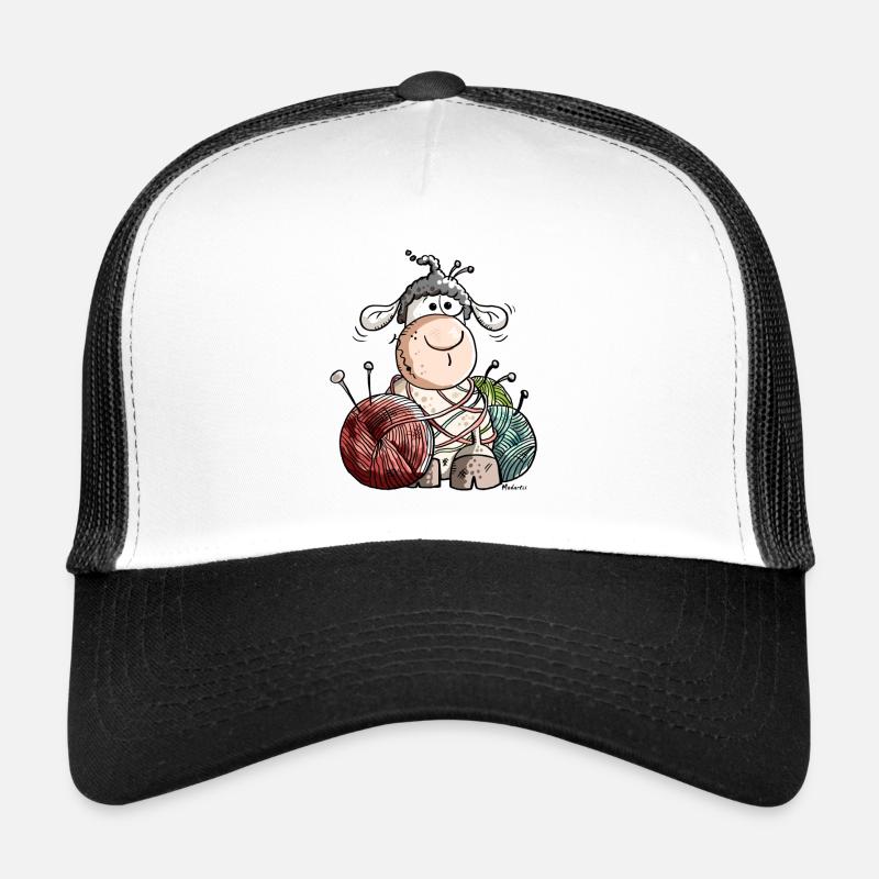 Funny Sheep With Wool Ball Trucker Cap