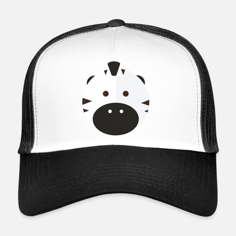 Pop-Art Comic Retro Vintage Kid Kiddy Zebra Circle - Trucker Cap - Weiß/Schwarz