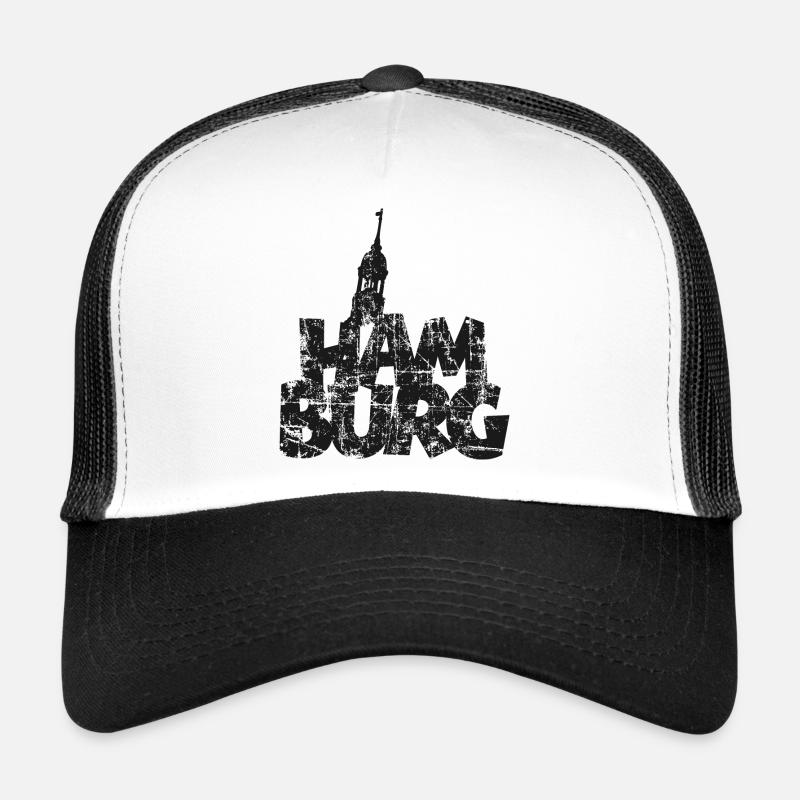 HAMBURG mit Michel (Vintage/Schwarz) Trucker Cap