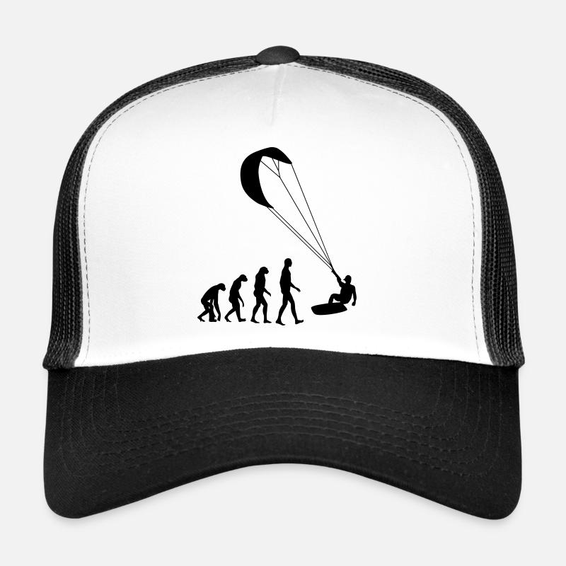Kitesurfen / Kitesurfer / Kiteboarden / Kitesurf - Trucker Cap - Weiß/Schwarz