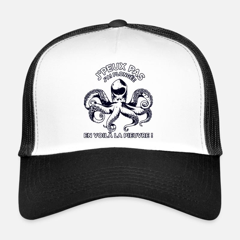 J'Peux Pas J'ai Plongée - Casquette trucker  - blanc/noir