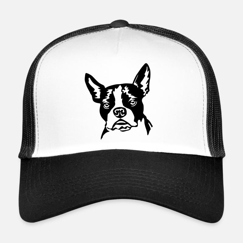 Boston terrier - Casquette trucker  - blanc/noir
