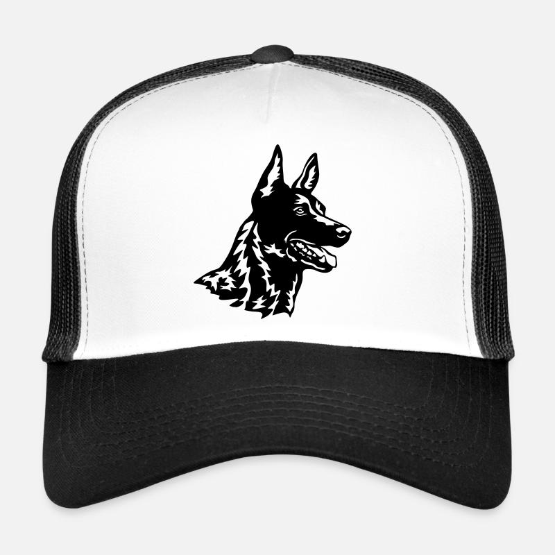 Hollandse Herder Kopf - Trucker Cap - Weiß/Schwarz