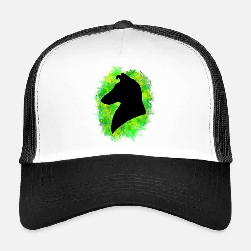 Colley shorthair vert jaune Casquette trucker 