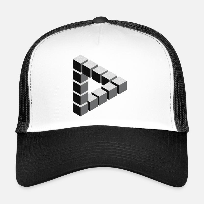 Unmögliche Figur Escher Geometrie Phantasie - Trucker Cap - Weiß/Schwarz