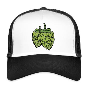 Hopfen Bier Brauen Brauer Brauerei Alkohol JGA - Trucker Cap - Weiß/Schwarz - Vorne