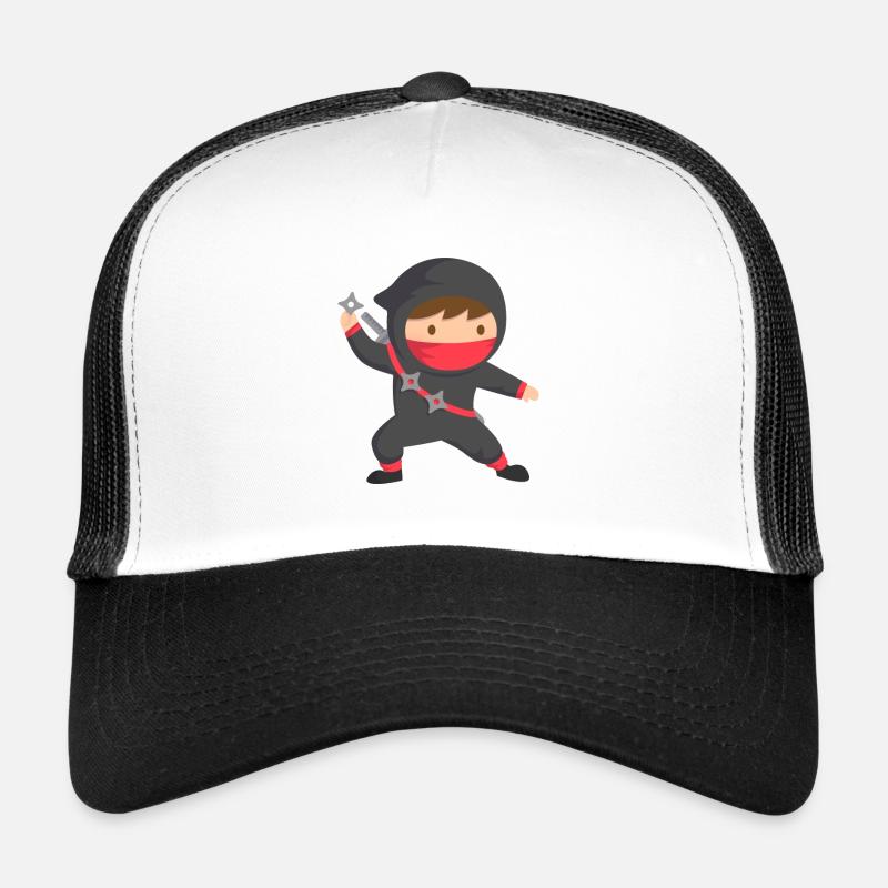 Kleiner Ninja mit Ninja Sternen und Schwert Trucker Cap