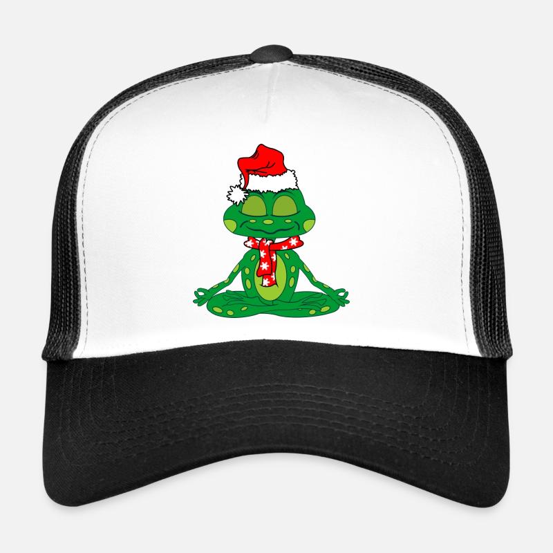 Méditation grenouille Noël Casquette trucker 