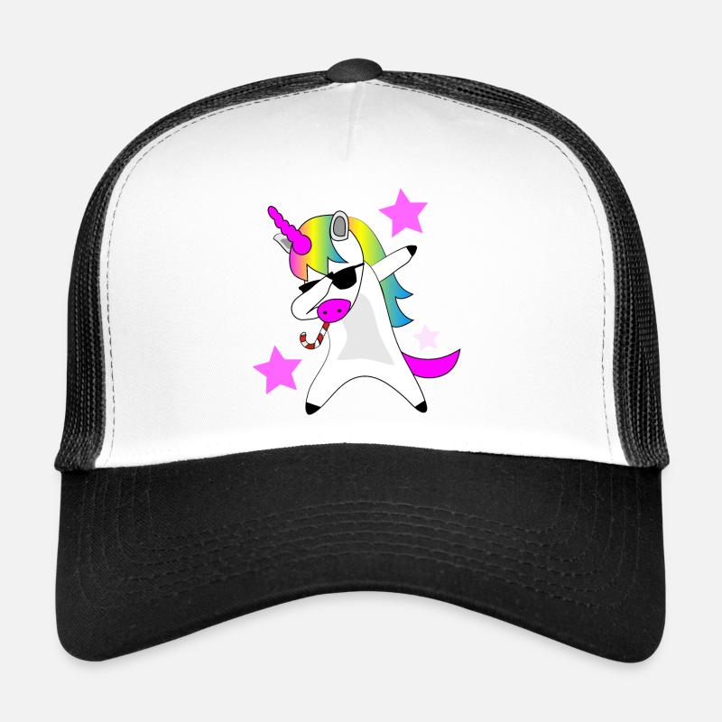 Cool unicorn gift idea dabbing t-shirt - Trucker Cap - white/black
