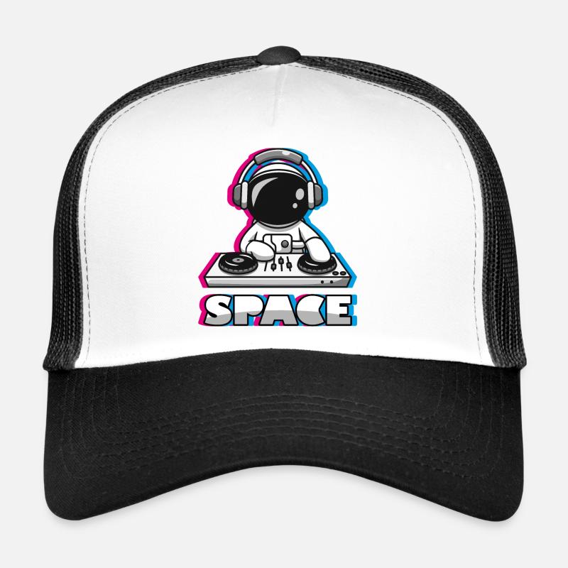 DJ SPACE TECHNO TRICOLOR - TREND 2021 - Trucker Cap - Weiß/Schwarz
