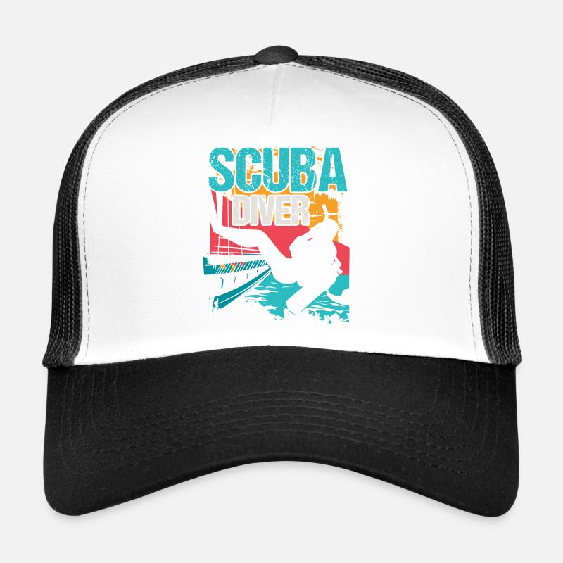 Taucher Scuba Tauchen - Trucker Cap - Weiß/Schwarz